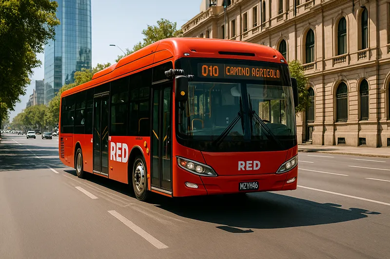 Buses-Electricos-Red-Chile Buses del sistema RED en Santiago de Chile.