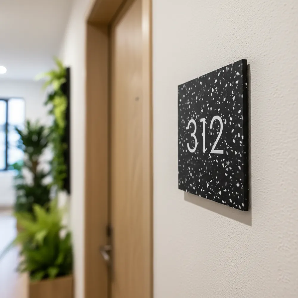 senaletica-numero-habitacion Número de habitación de Plástico Reciclado